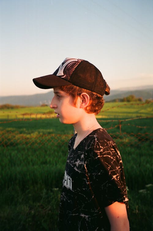 Free Boy in Countryside Stock Photo