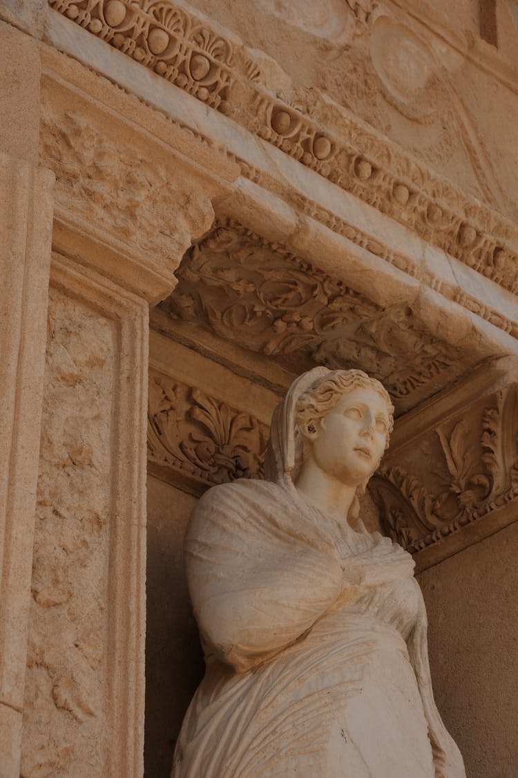 Marble Sculpture In Niche