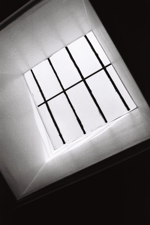 Foto d'estoc gratuïta de blanc i negre, claraboia, detall arquitectònic