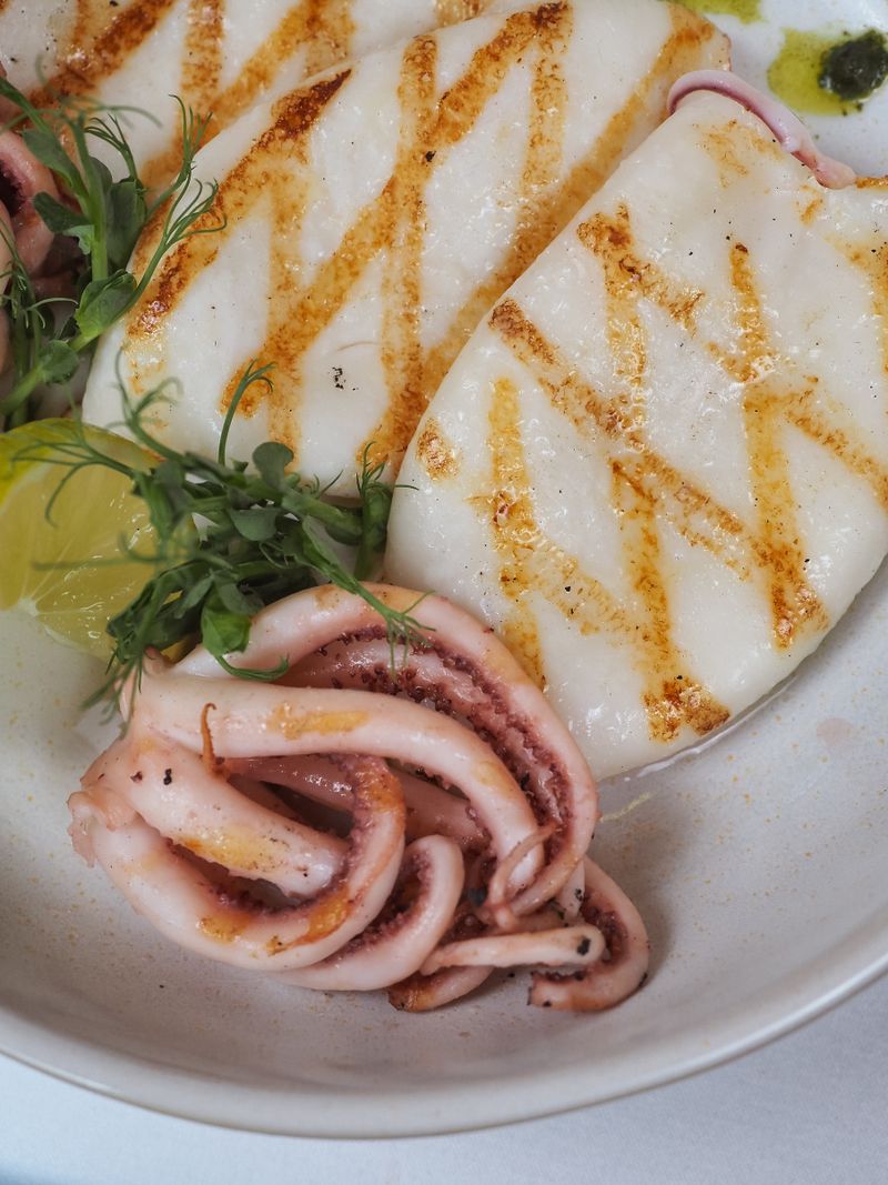 cumi basah grilled seafood plate
