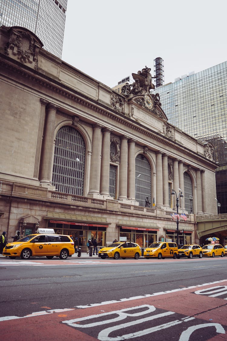 Yellow Taxis On The Road