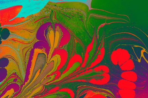 Free Dynamic abstract painting with vibrant swirling colors, showcasing intricate patterns and fluid shapes. Stock Photo