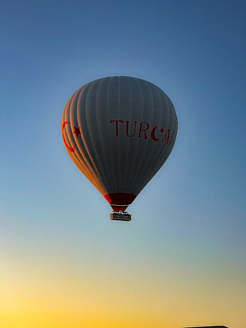 Hot Air Balloon Floating at Dawn