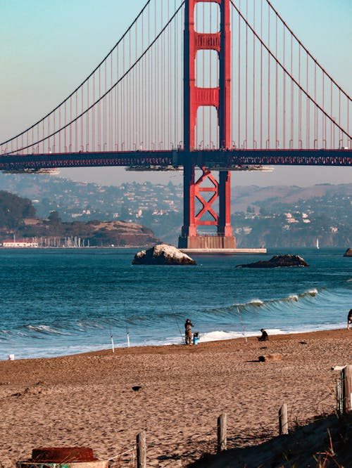 Gratis lagerfoto af bugt, golden gate bridge, lodret skud