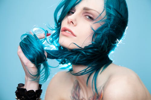 Portrait of a Woman with Blue Hair 