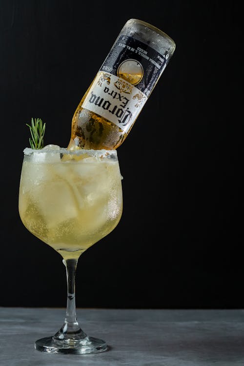 Close-Up Photo of Beer on Wine Glass