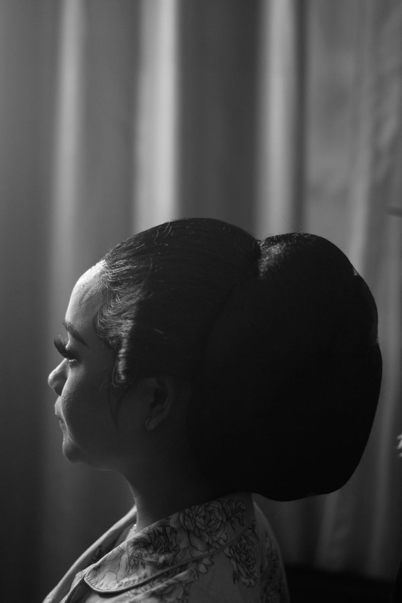 Profile of woman with elegant bun