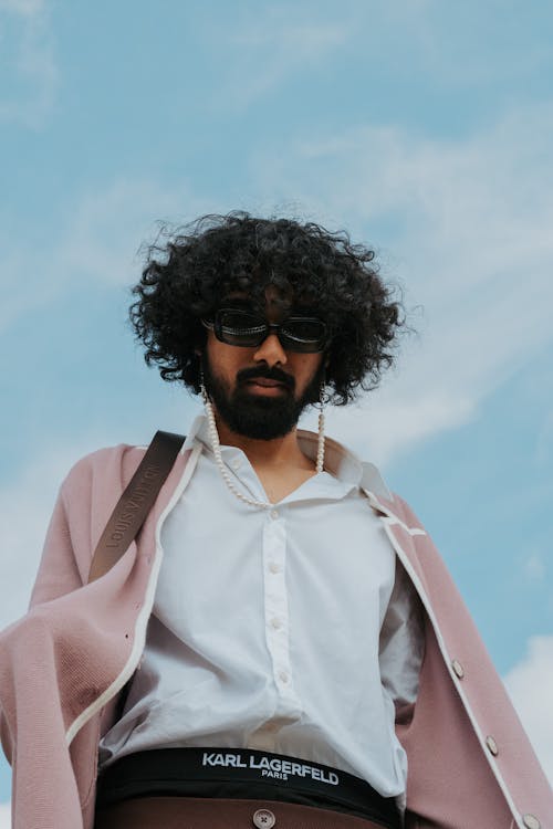 Man with Black, Curly Hair