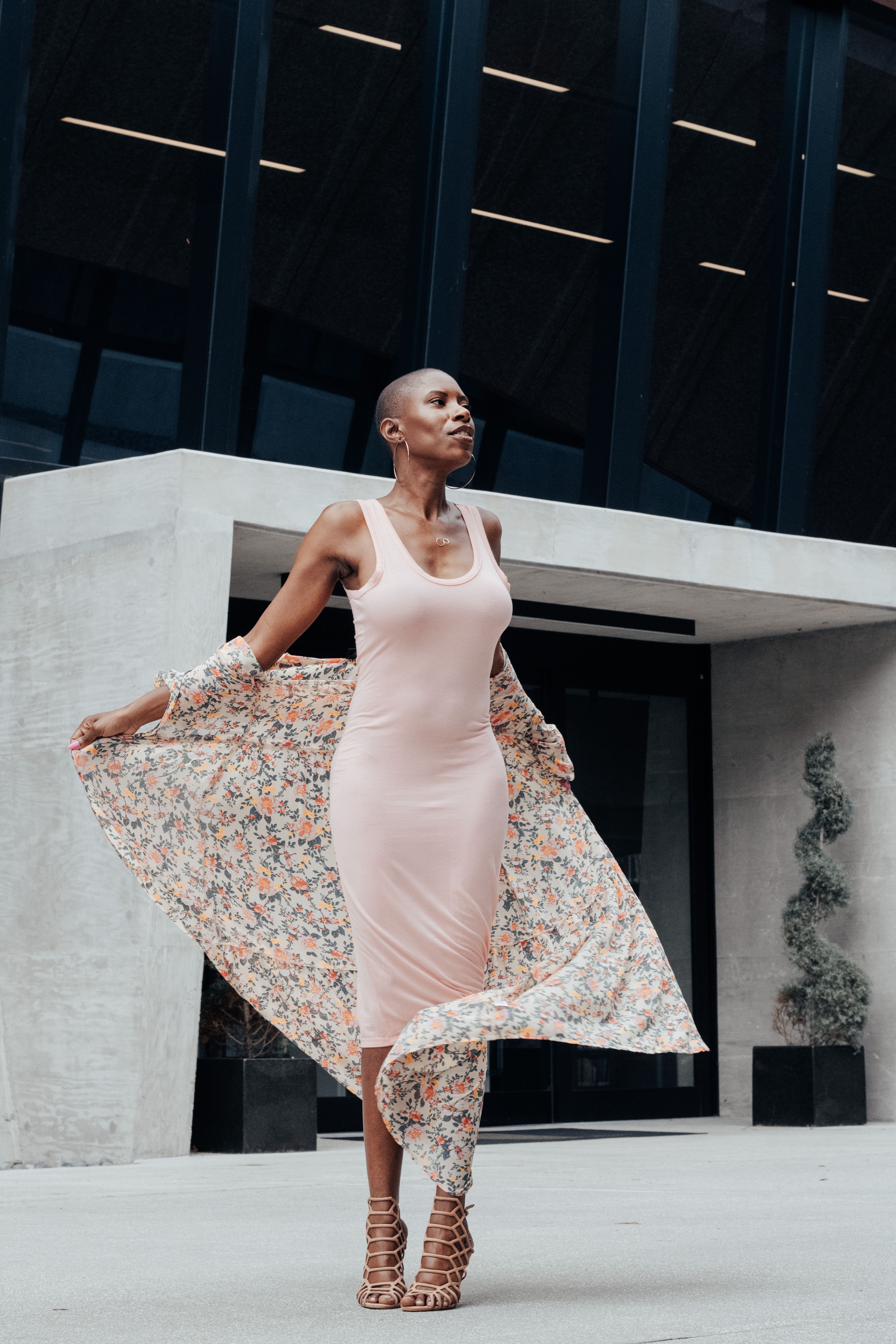 Vestido Midi Canelado