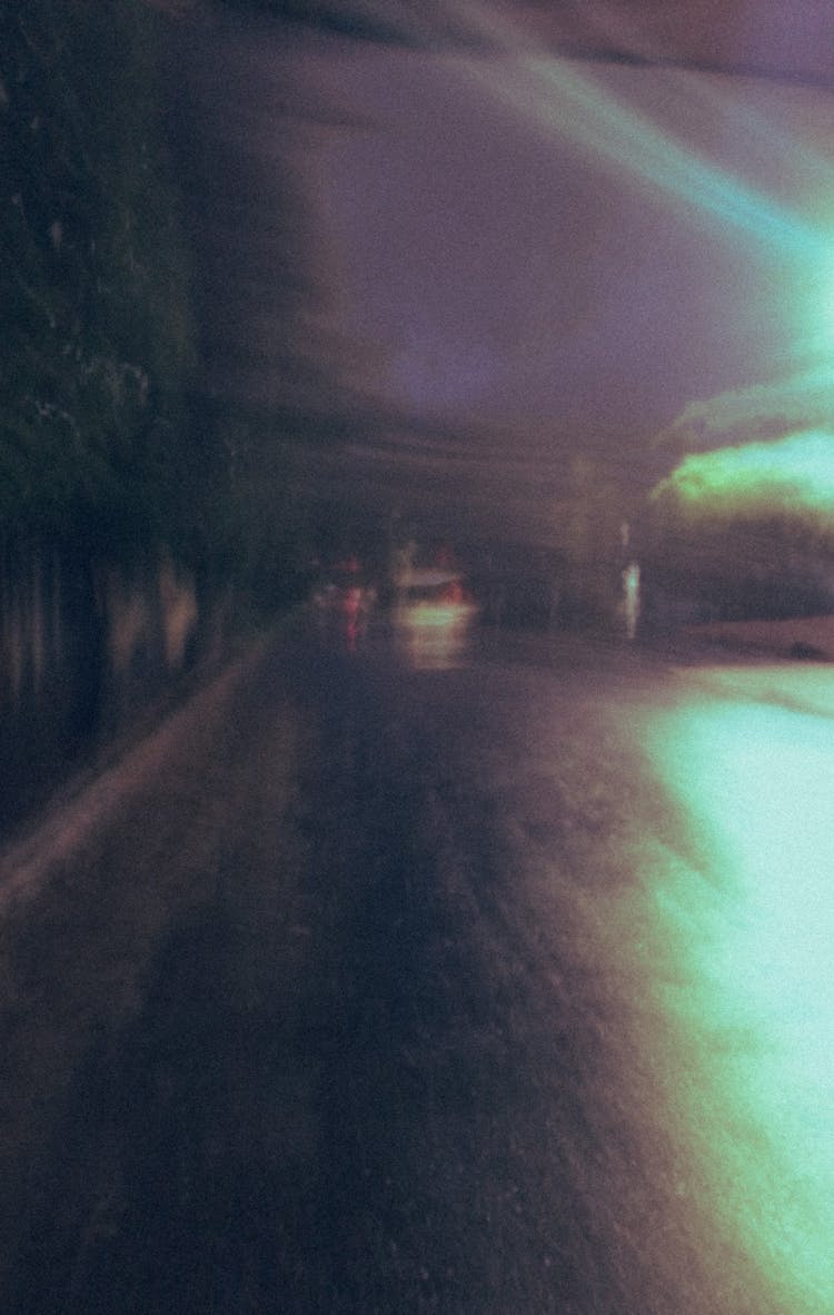 Blurred Road In Darkness