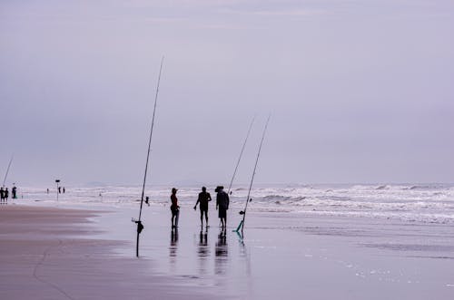 Fishermen Standing on Sea Shore