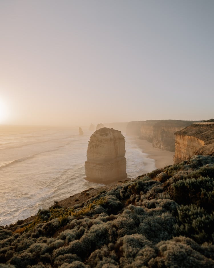 View Of The The Twelve Apostles Rock Formations, Port Campbell National Park, The Great Ocean Road In Victoria, Australia