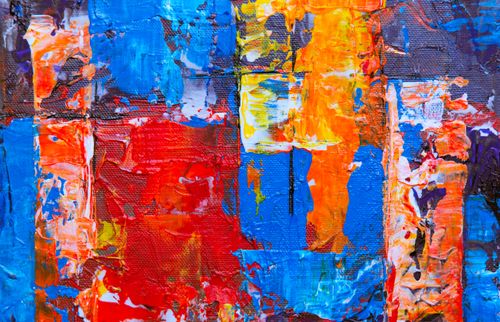 青とオレンジの抽象絵画 · 無料の写真素材