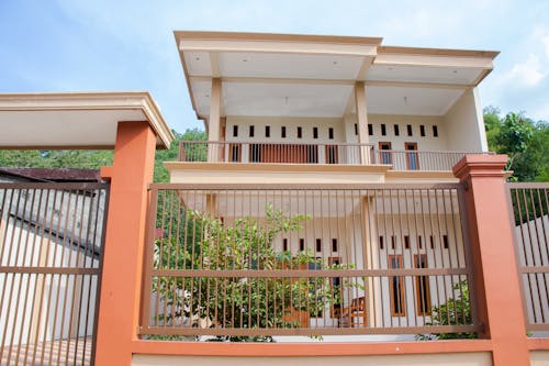 Facade of a Modern Architectural Design of a Residential House