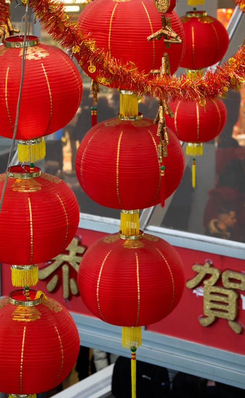 無料 お祝い, ぶら下がり, 中国のランタンの無料の写真素材 写真素材