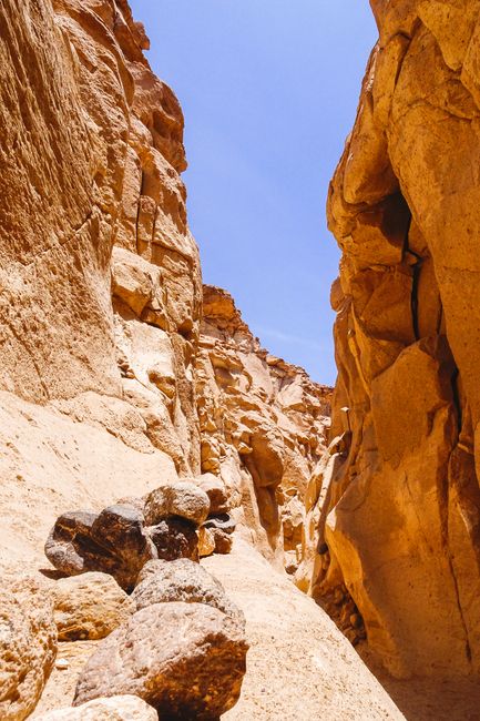 Discover the breathtaking rocky formations of a canyon in Arequipa, Peru, under bright summer sunlight.