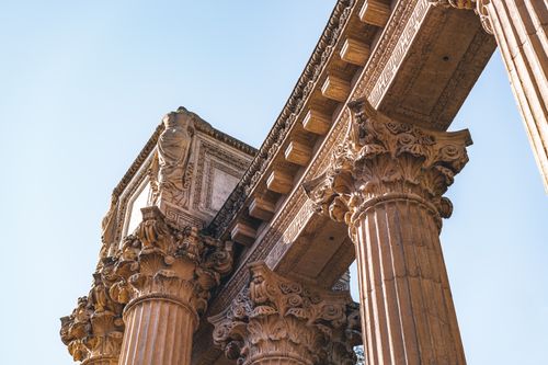 Free Close-up view of intricate Corinthian columns at a famous architectural landmark. Stock Photo