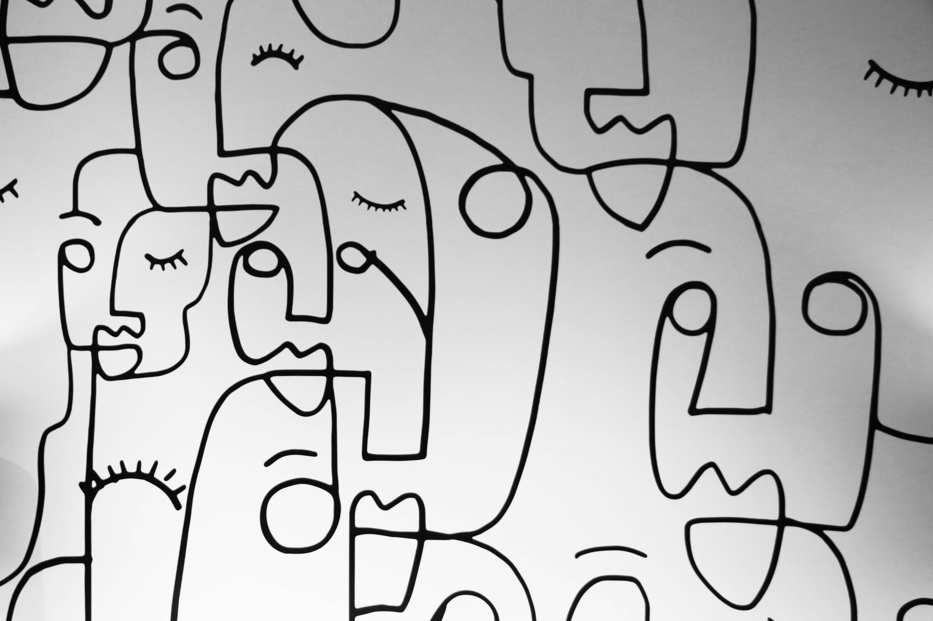 Simple continuous line art drawing showing clean modern aesthetic