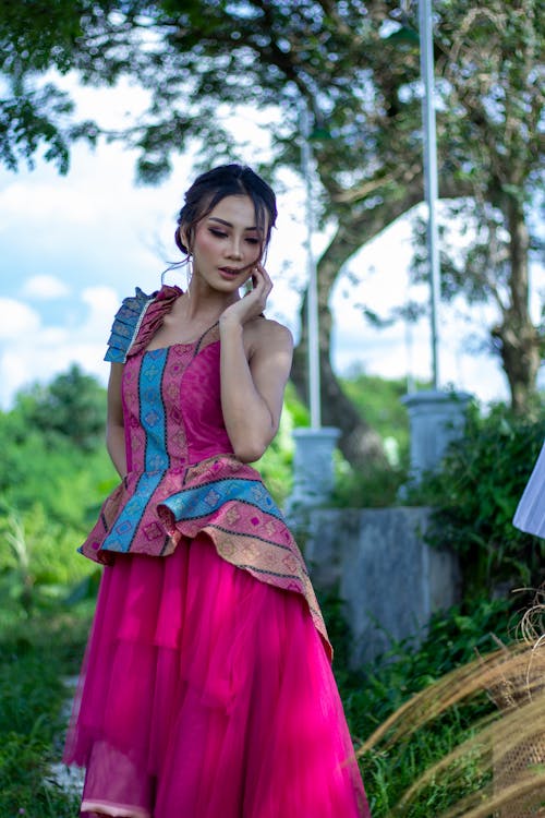 Portrait of a Woman Wearing a Traditional Dress