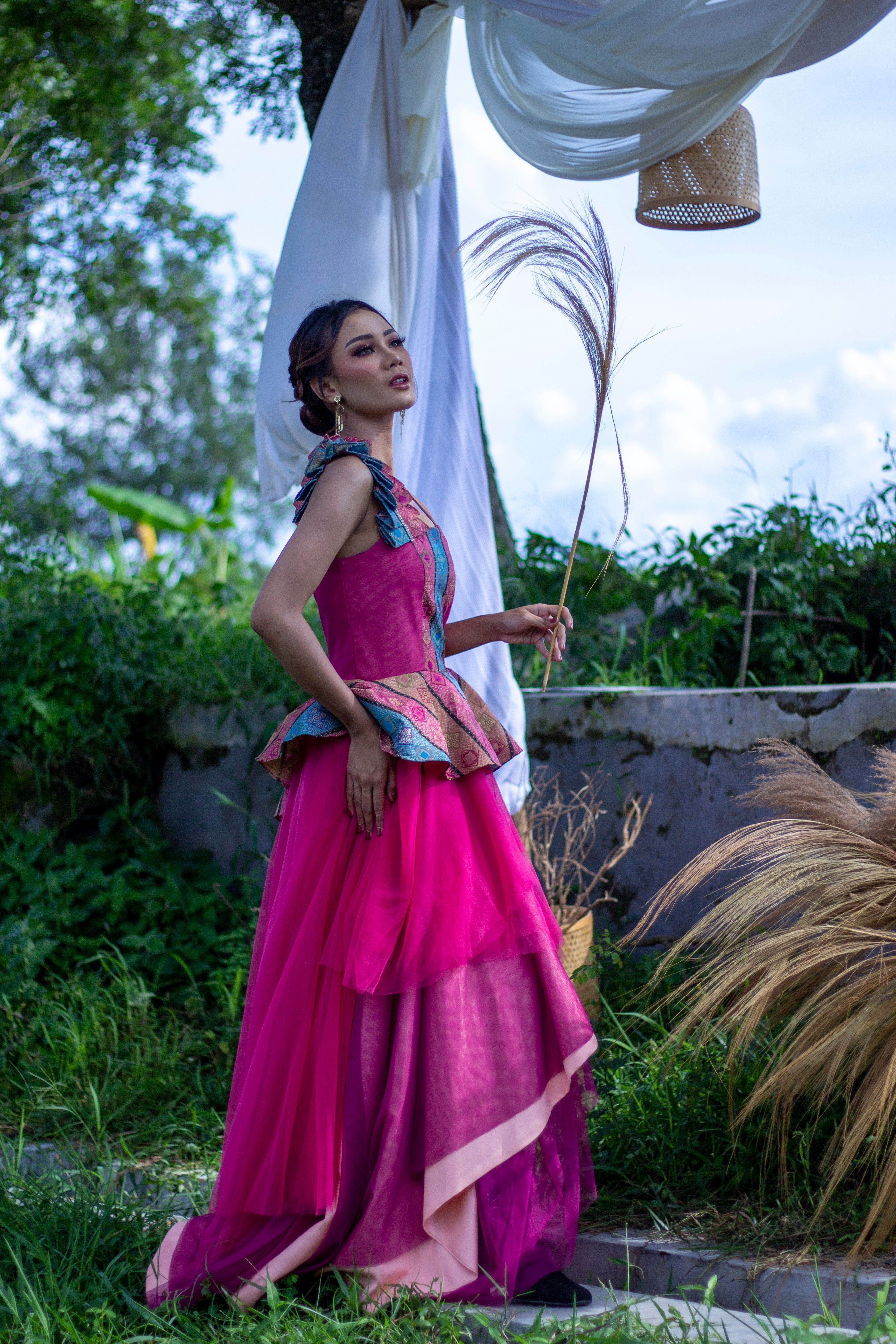 Woman Posing in Pink Dress · Free Stock Photo