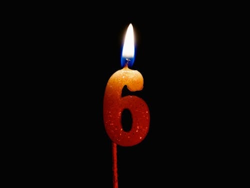 A Number Six Candle 