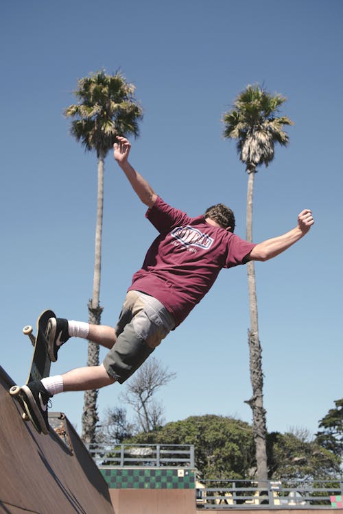 Man Doing Skateboard Stunt