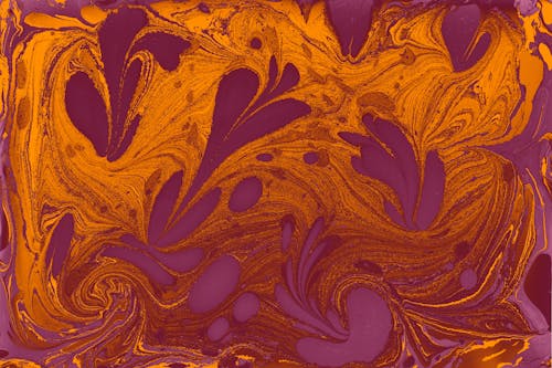 Purple Shapes on Orange Background