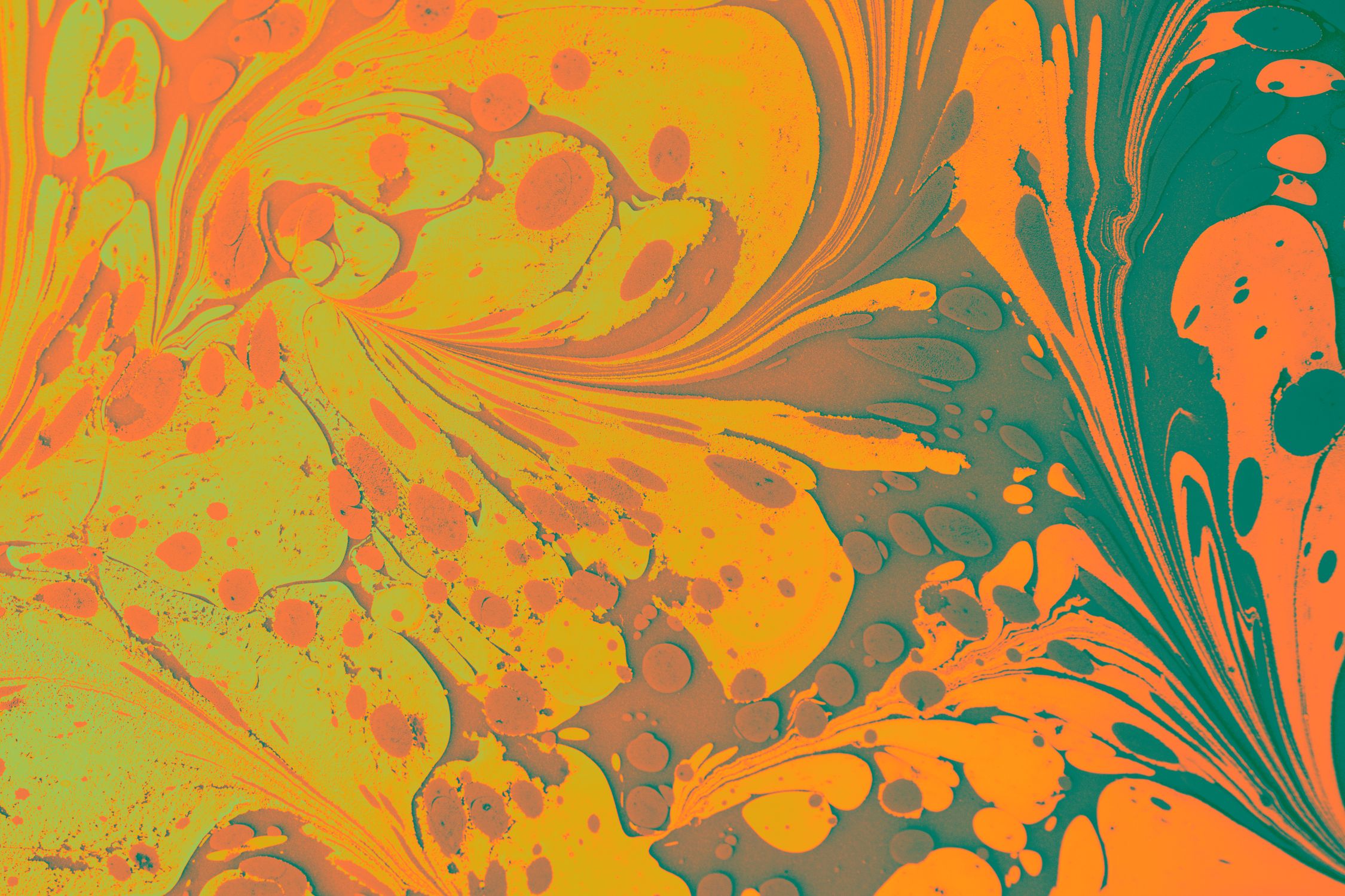 An abstract painting with orange, green and yellow colors · Free Stock ...