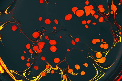 Free Dynamic abstract artwork with flowing orange shapes on a dark background, capturing motion and color contrast. Stock Photo