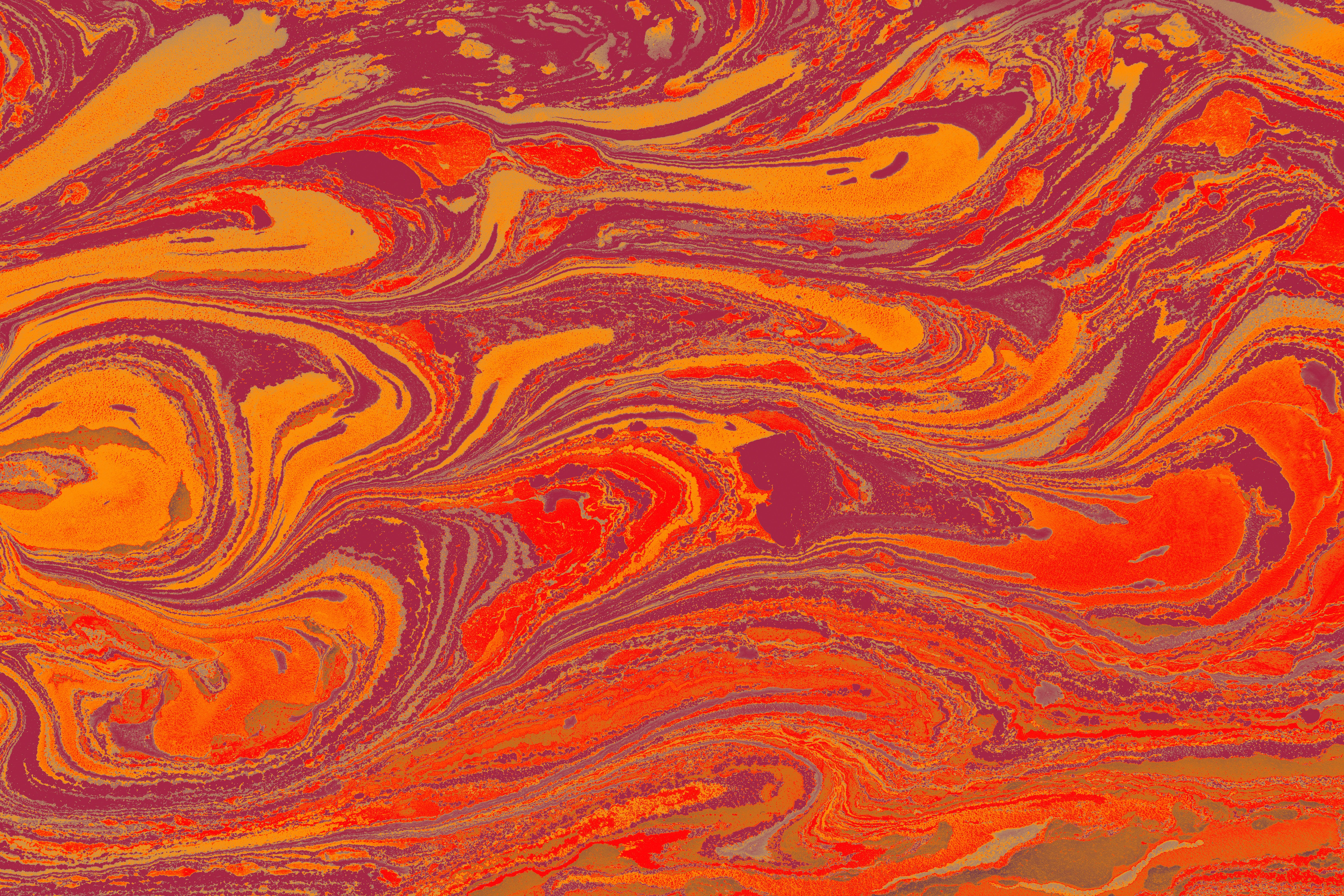 A colorful abstract painting with orange and red swirls · Free Stock Photo
