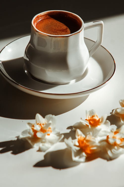 Free Chocolate Drink in a White Ceramic Cup Stock Photo