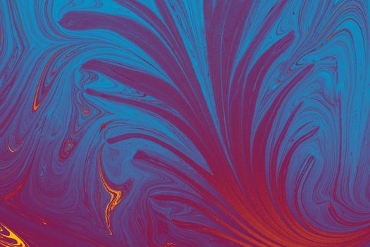 Colorful abstract design with swirling patterns in blue and red tones.