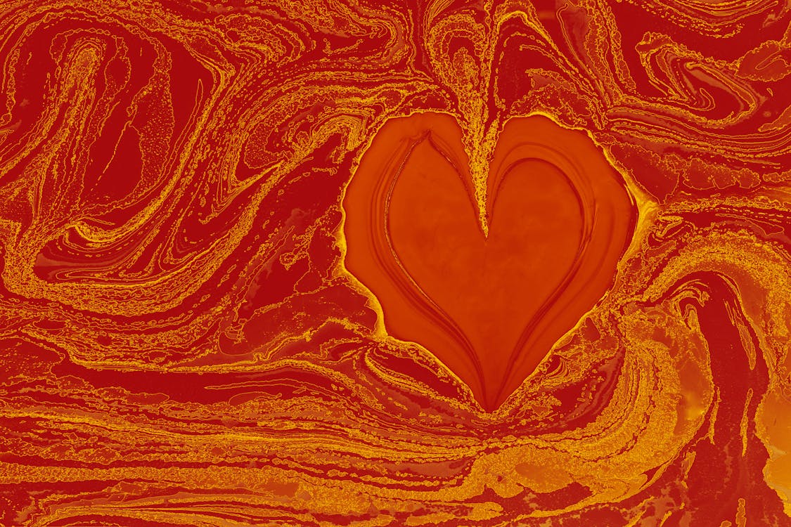 Red and Yellow Liquid Marbling Texture