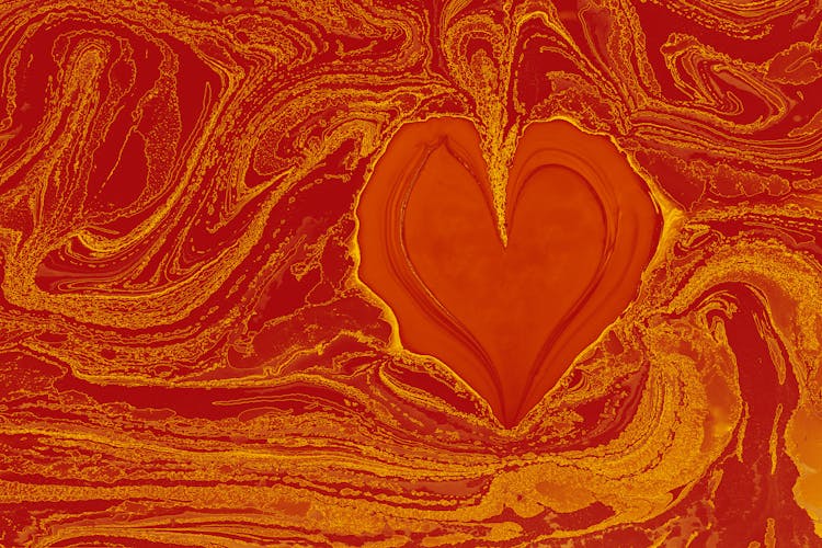 Red And Yellow Liquid Marbling Texture