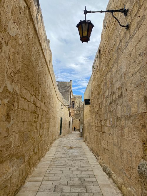 Free A serene, narrow alleyway with cobblestones and rustic walls, evoking a sense of history. Stock Photo