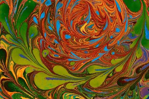 Free Vibrant abstract design featuring swirling colors and fluid forms for creative backgrounds. Stock Photo