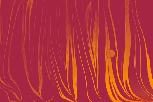 Vibrant abstract artwork featuring flowing orange lines on a pink background, creating a fluid and dynamic composition.