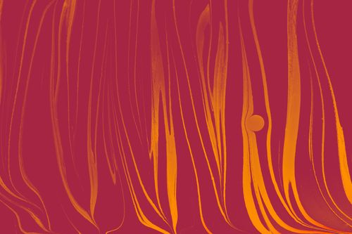 Free Vibrant abstract artwork featuring flowing orange lines on a pink background, creating a fluid and dynamic composition. Stock Photo