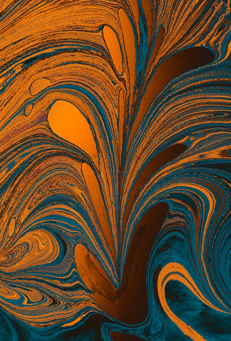 Photo Of Blue And Orange Abstract Painting