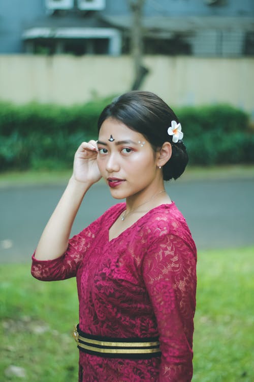 Portrait of Woman in Pink Clothes