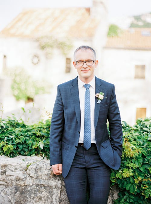  Man with Flowers in a Boutonniere