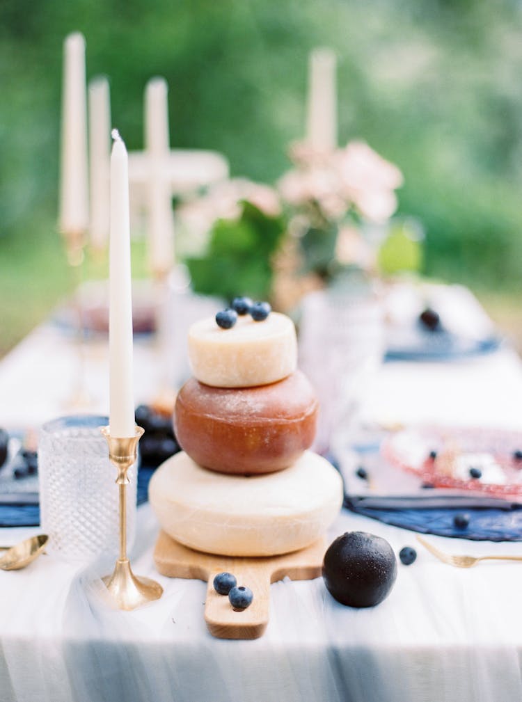 Food And Decoration On Table On Outdoor Celebration