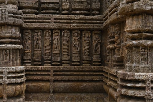 Carvings on Wall of Konark Sun Temple in India