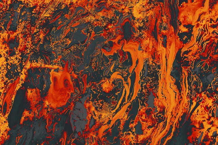 Black And Orange Abstract Art