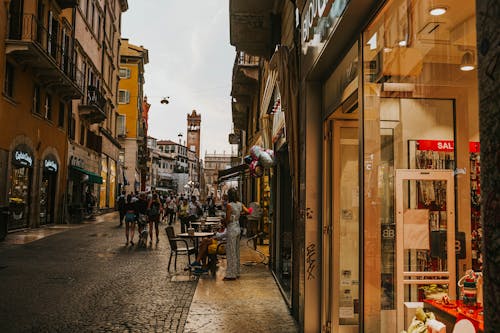 Shops on Paved Old Town Street