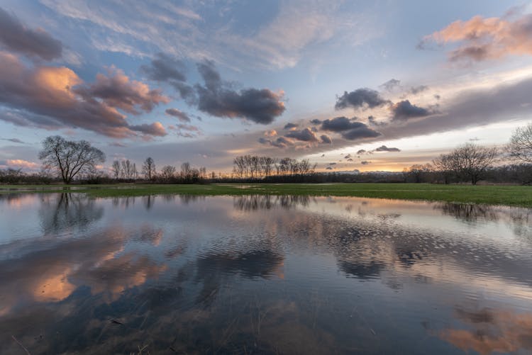 River Under Blue Sky And White Clouds