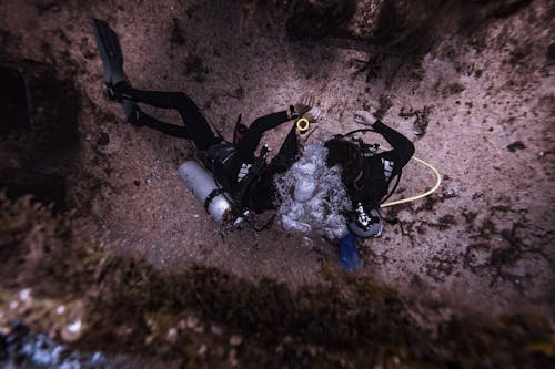 Two Scuba Divers Underwater 