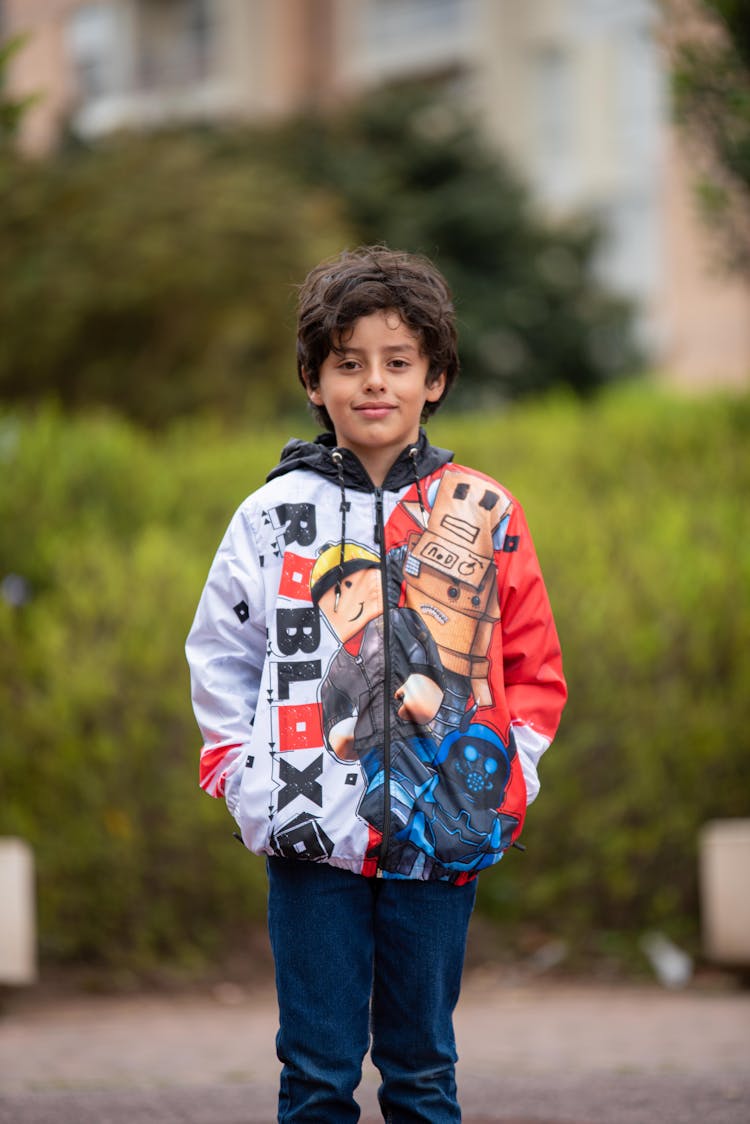 A Boy Wearing An Animated Hoodie Sweater