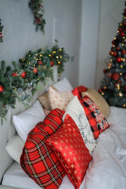 Christmas Decorations on Bed