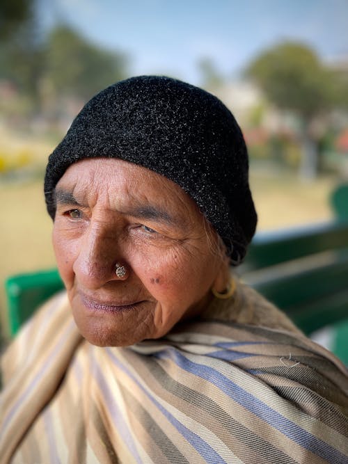 Portrait of Elderly Woman with a Nose Ring